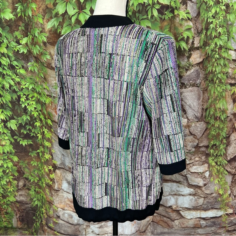 Misook Luxury Multicolor Button-Front Cardigan, S - image 8